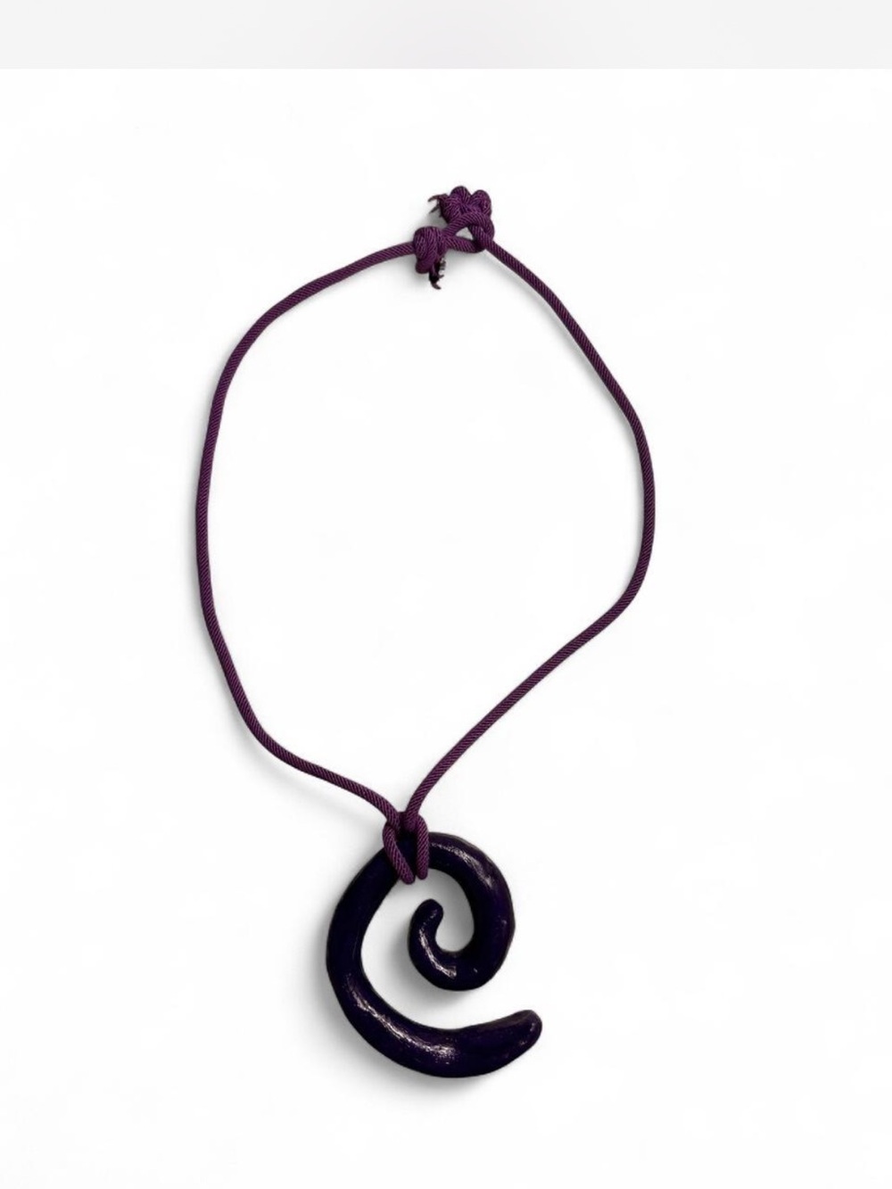 Handcrafted Deep Purple Spiral Pendant Necklace